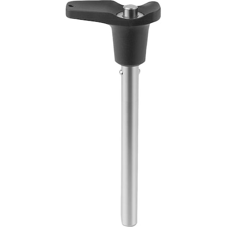 Ball Lock Pin W Head-End Lock W L-Grip, D1=5, L5=50, Stainless Steel 1.4305 Bright, Comp: Plastic